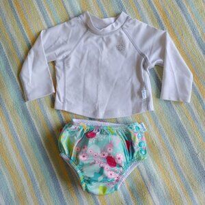 ✨ Baby Girl Long Sleeve Rash Guard & Swim Diaper